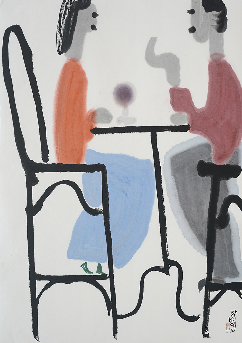 Jang Byeong Eun · Eastbrush · 张炳彥 · figure · ink_and_light_color_on_paper · 1030mm_x_728mm · 2025